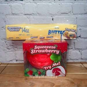 Sunny Days Squeezy Strawberry And Squeezy Butter Squishy Toy Bundle